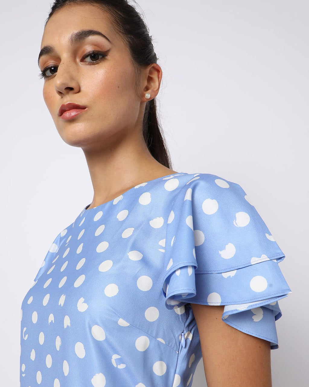 VERO MODA - Light Blue Polka Dot Dress