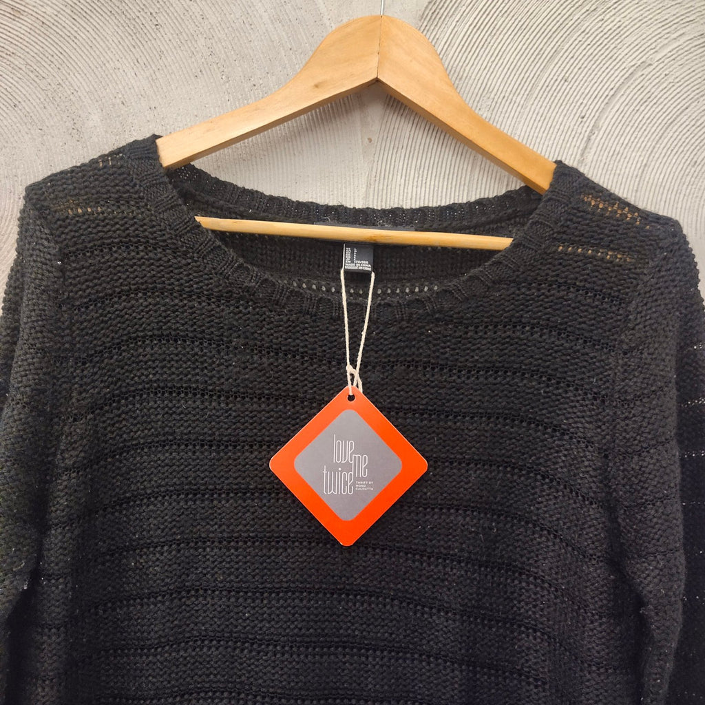 Black Knit Full Sleeved Pullover