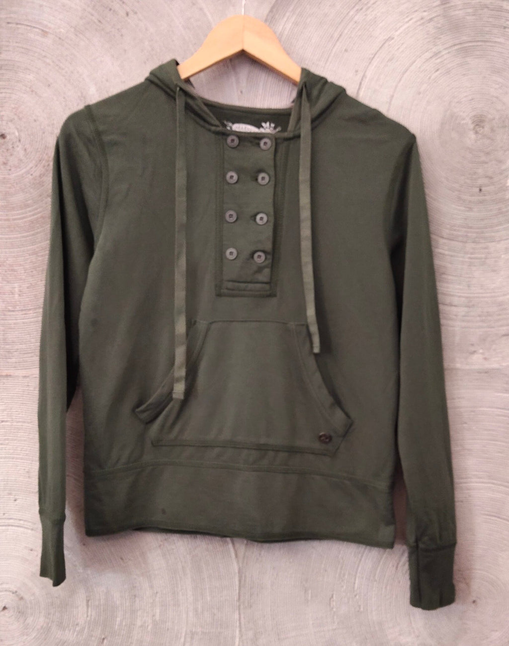 ALLEN SOLLY - Green Short Cotton Hoodie
