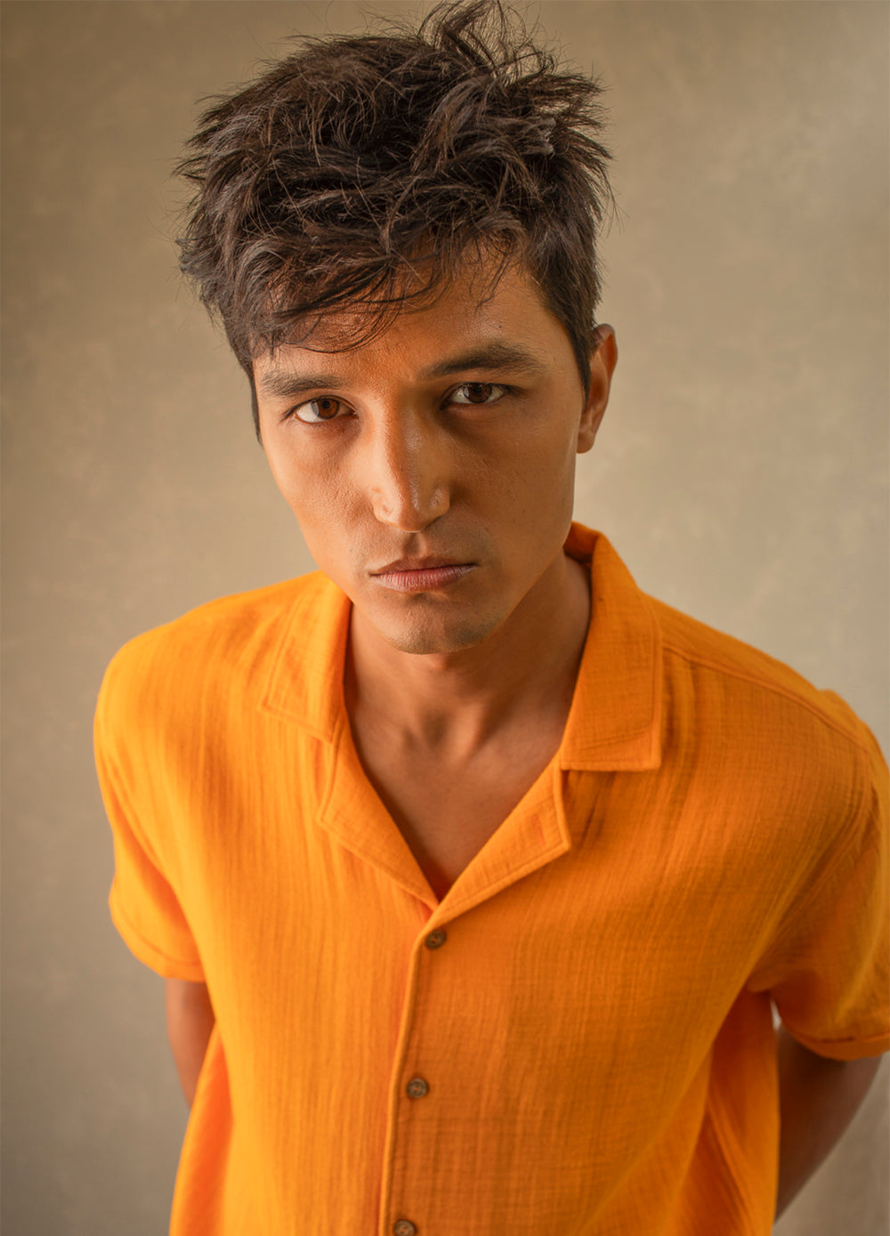 NO NASTIES - Apricot Cuban Shirt - L