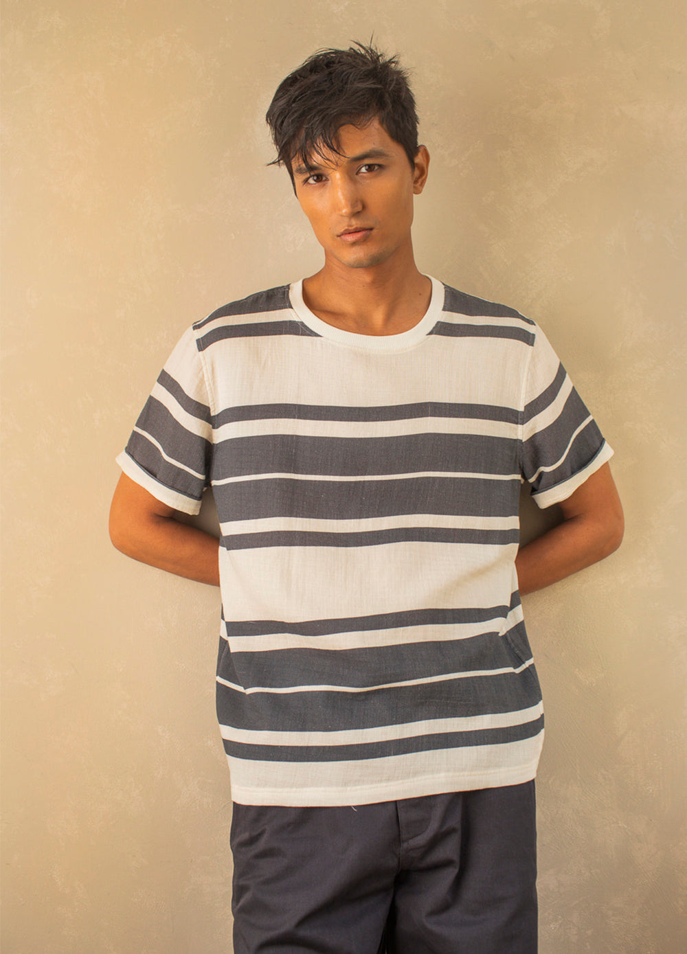 NO NASTIES - Shadow Stripe Muslin Tee - S