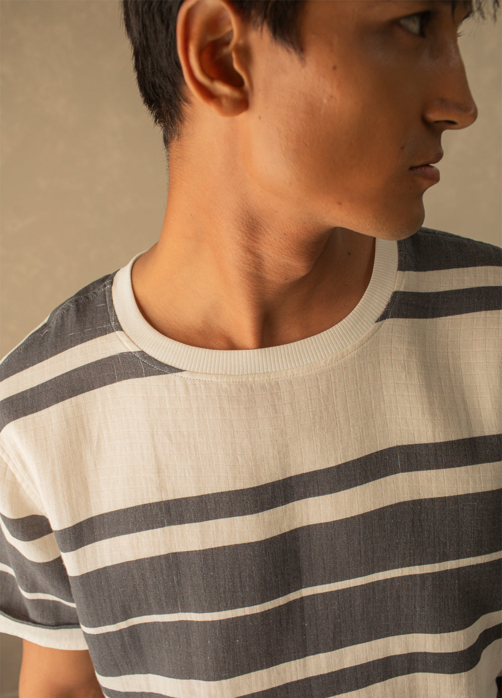 NO NASTIES - Shadow Stripe Muslin Tee - S