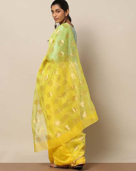 SWADESH - Yellow Chanderi Sari