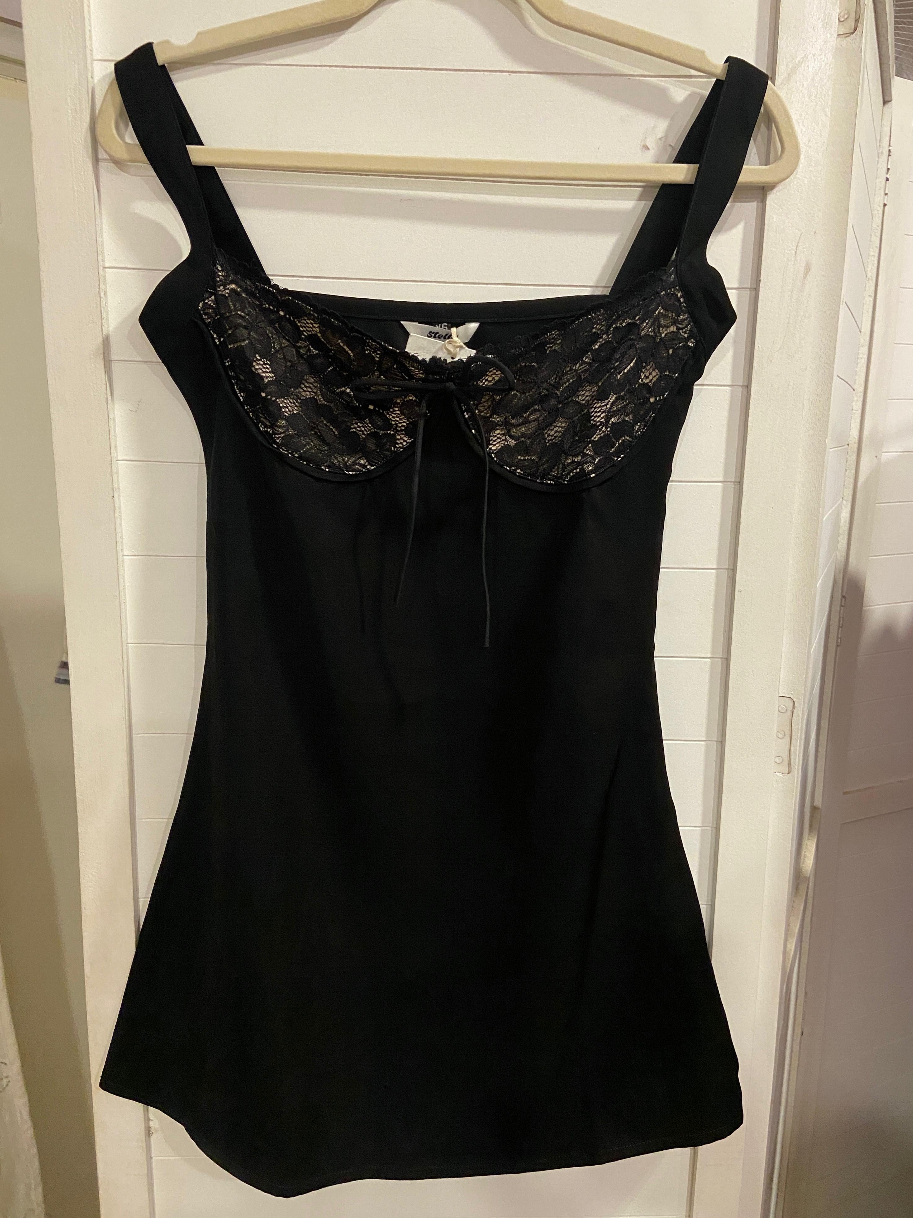 STELLA - Midnight Lace Slip Dress
