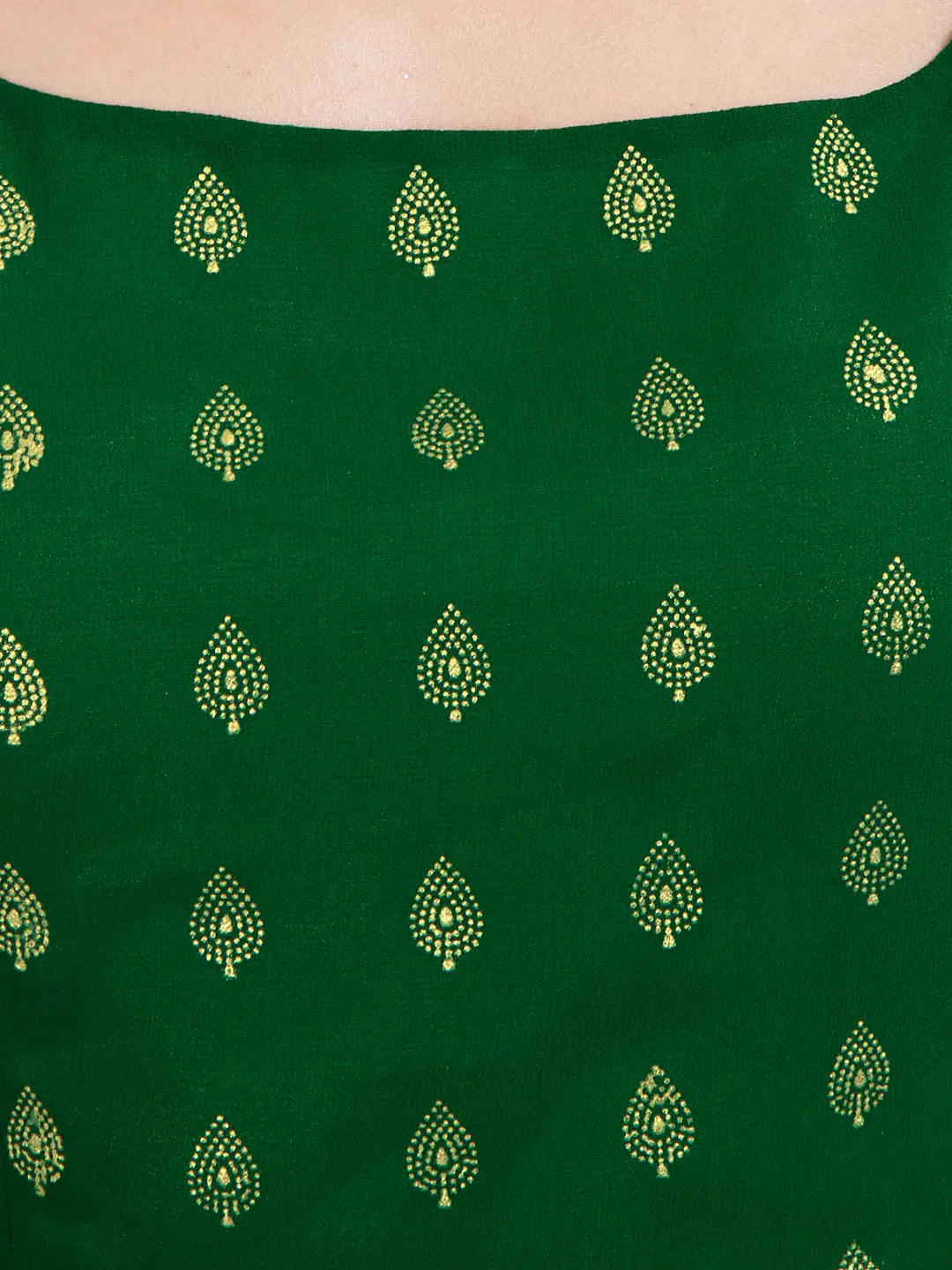 INDIYA - Green Foil Strappy Crop Top