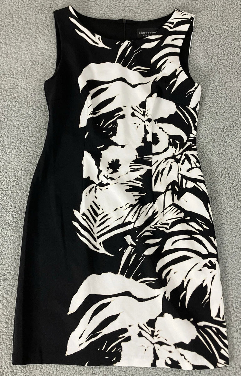 CONNECTED PETITE - Black & White Sheath Dress