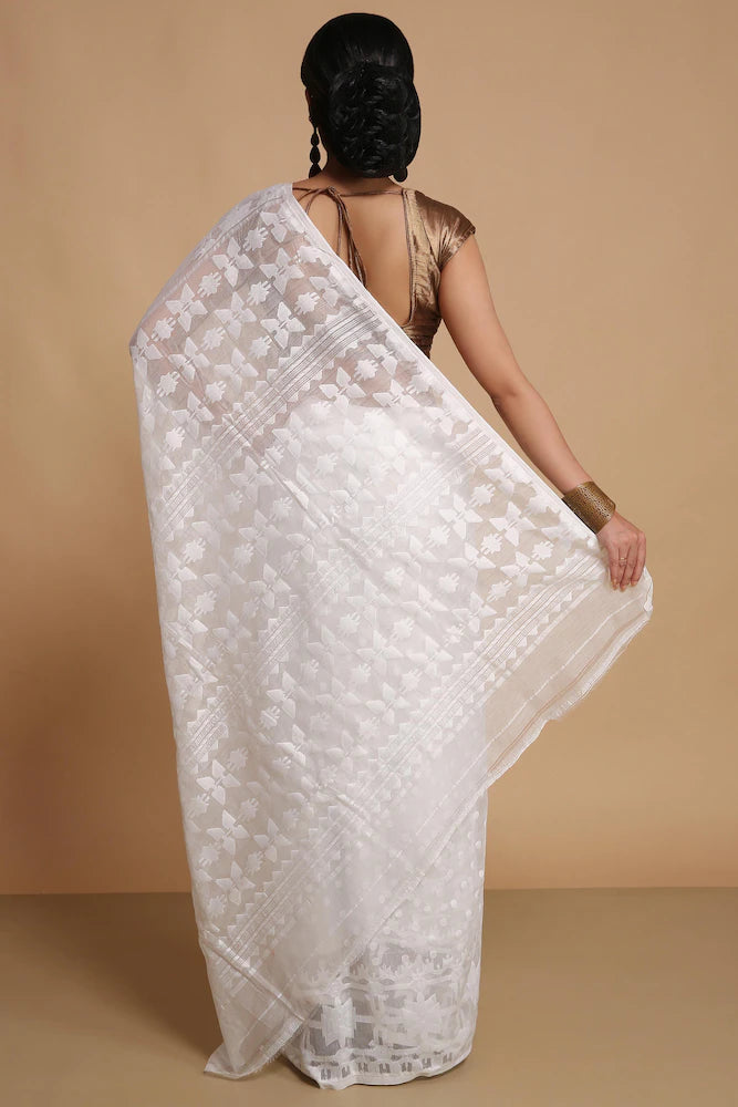 White Jamdani Sari