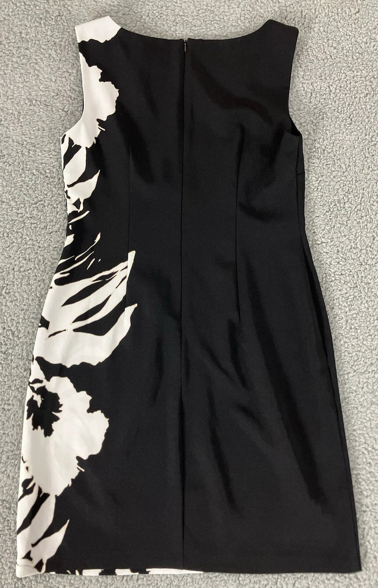 CONNECTED PETITE - Black & White Sheath Dress