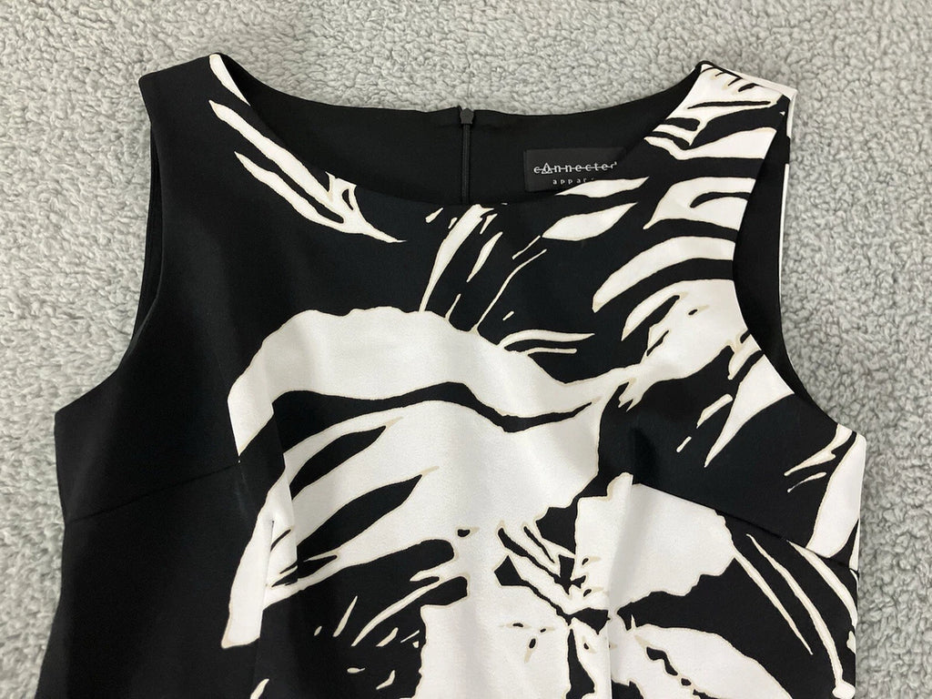 CONNECTED PETITE - Black & White Sheath Dress