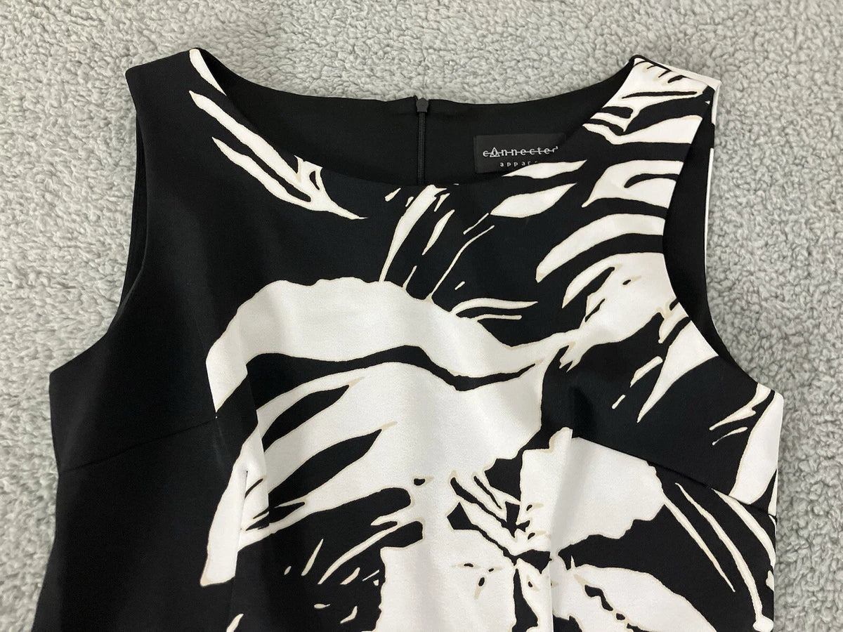 CONNECTED PETITE - Black & White Sheath Dress