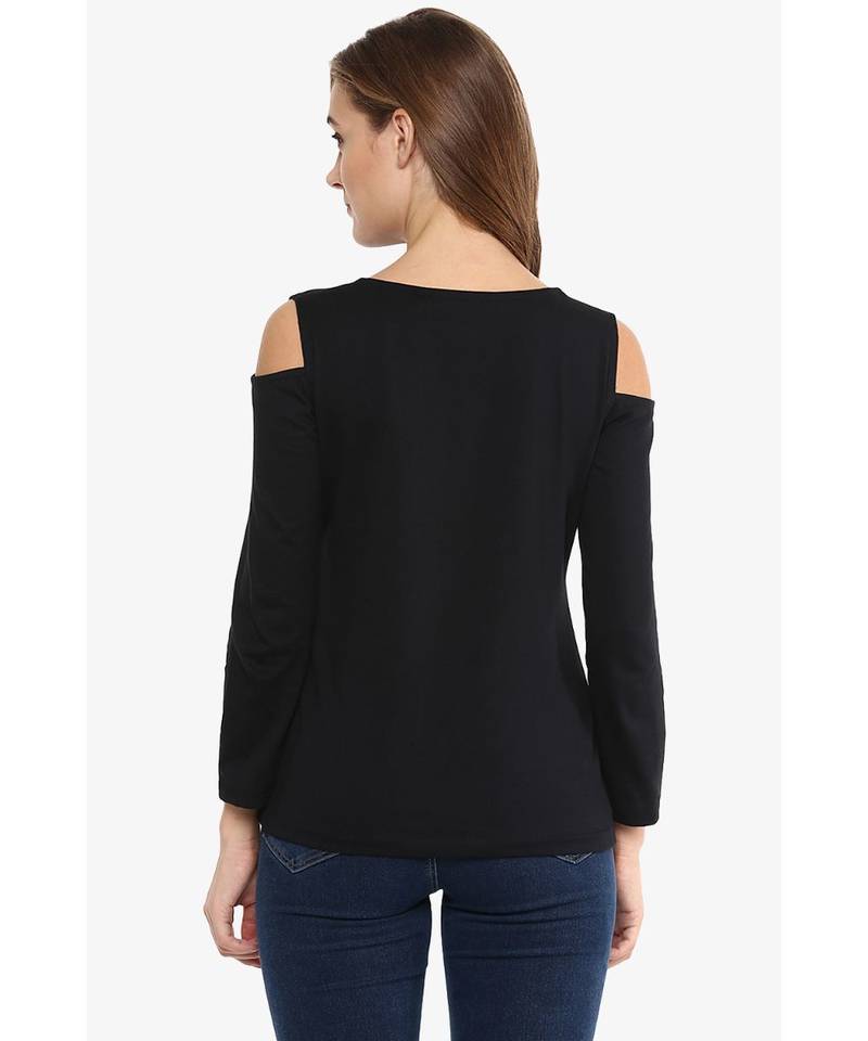MISS CHASE - Black Cold Shoulder Top