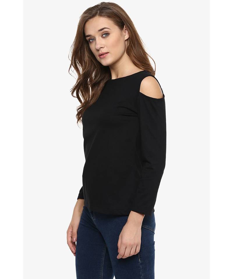 MISS CHASE - Black Cold Shoulder Top