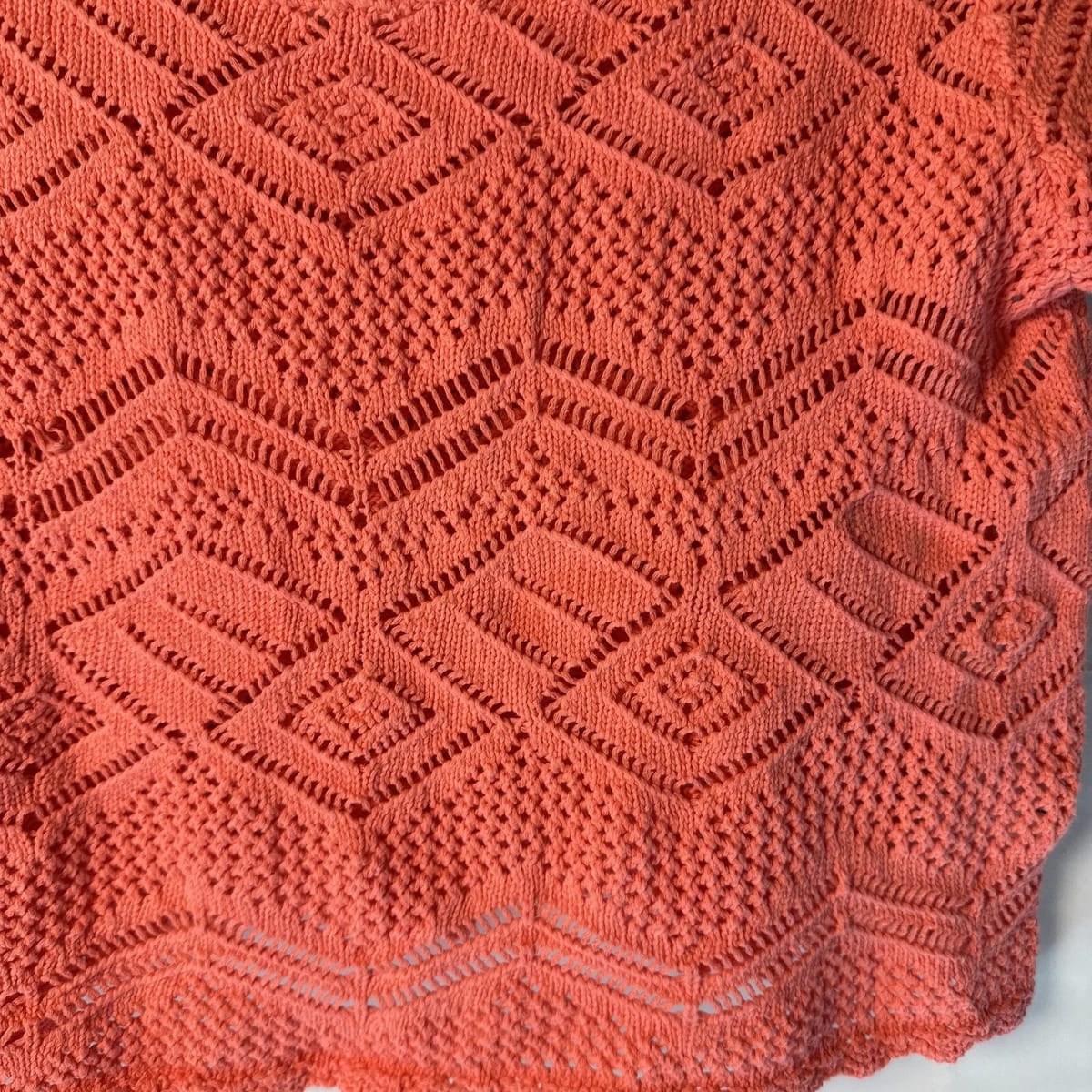 H&M - Coral Crochet Crop Top