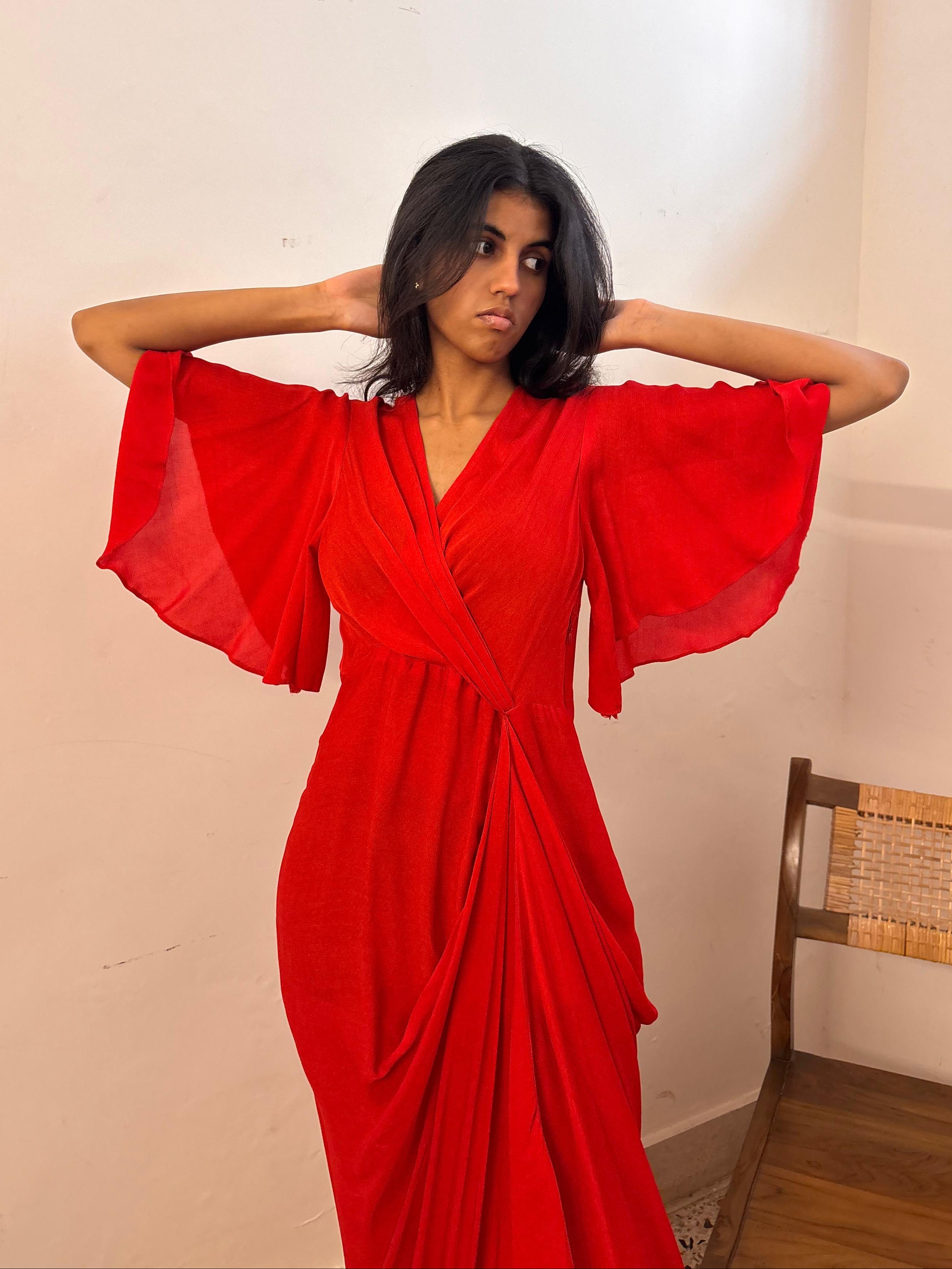 5/9 - Red Drape Dress
