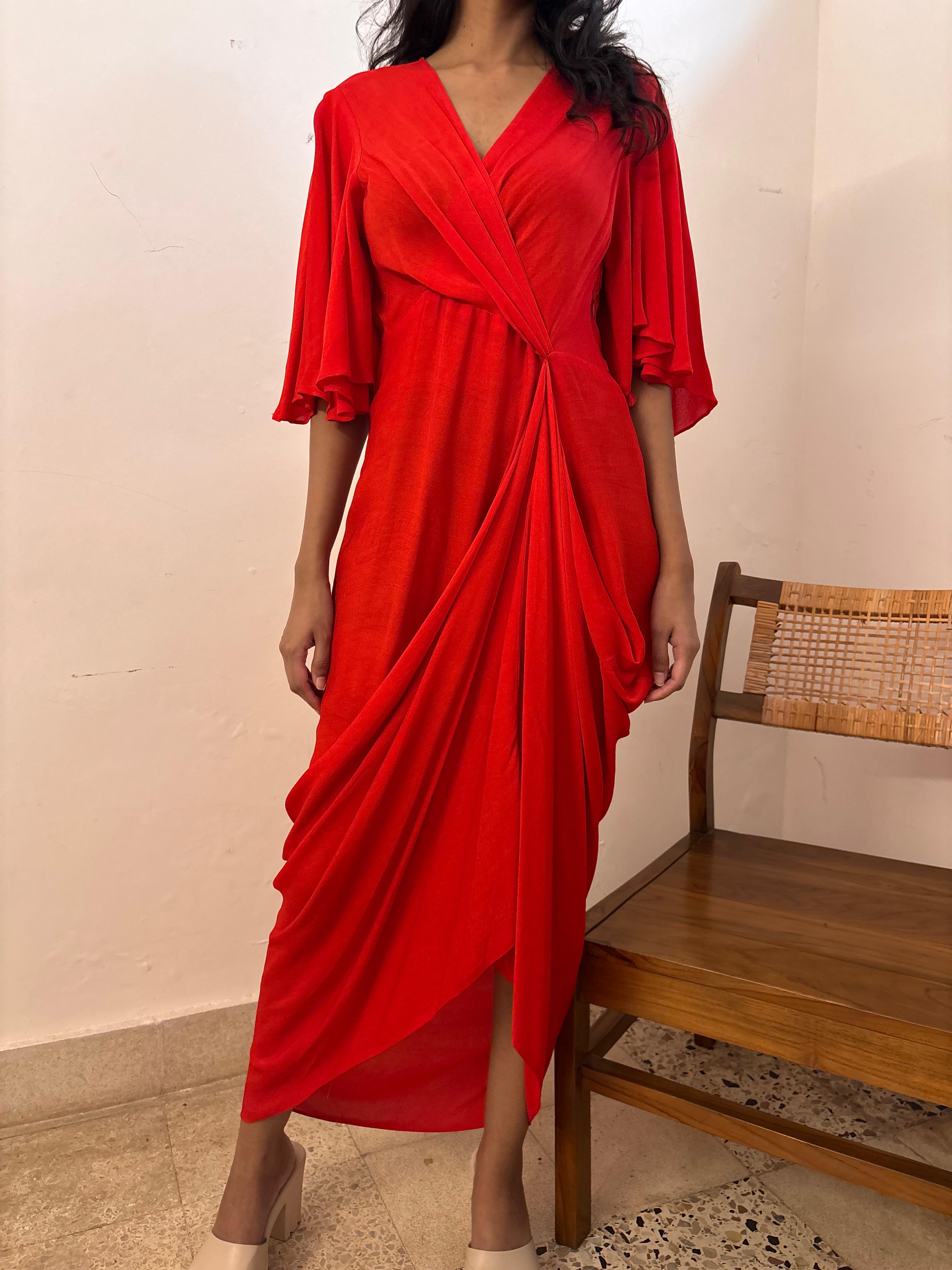 5/9 - Red Drape Dress