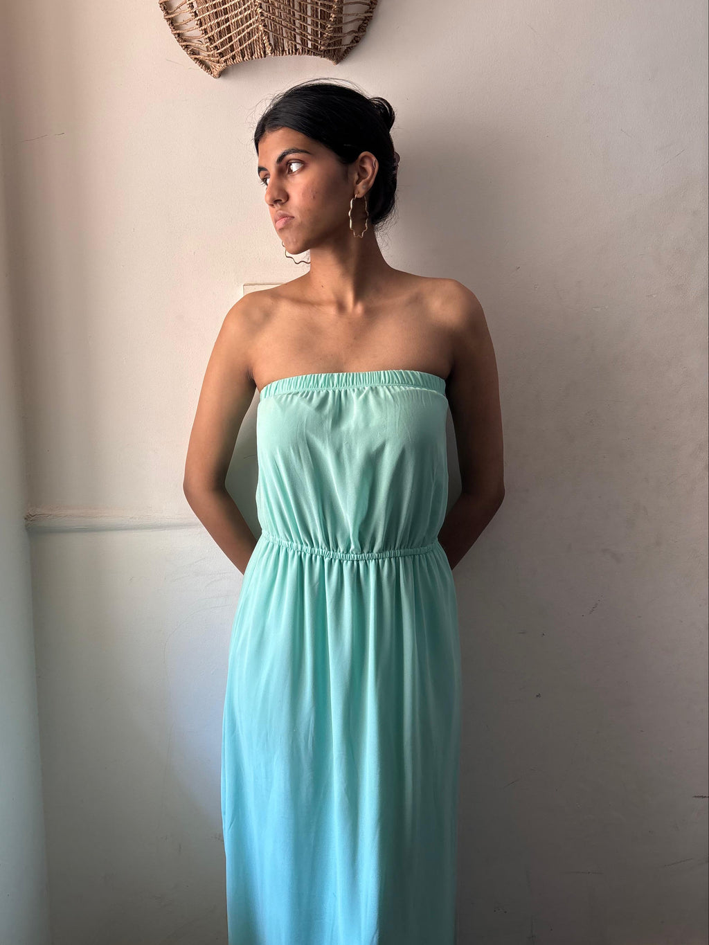 FOREVER 21 - Sea Green Strapless Dress
