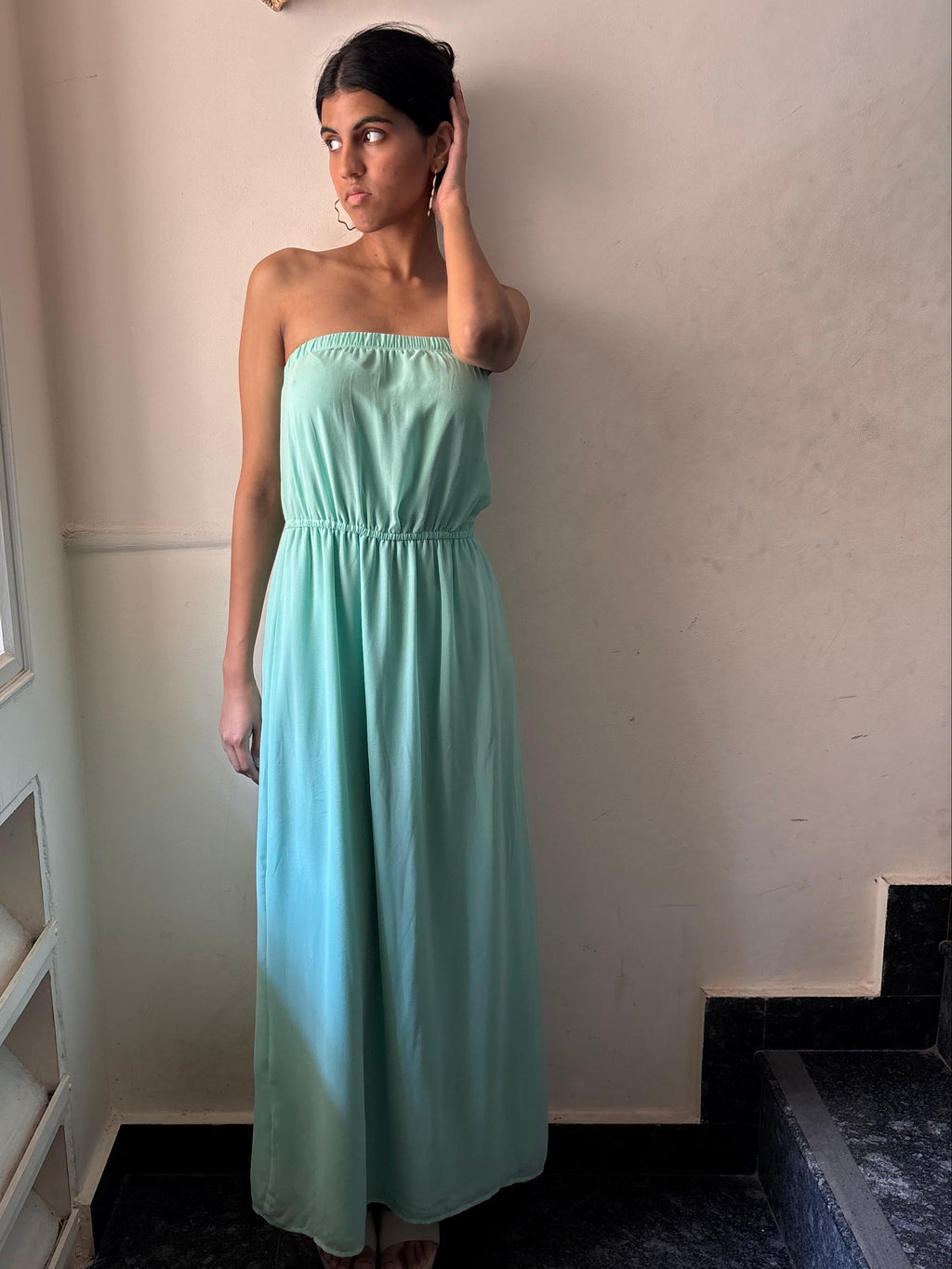 FOREVER 21 - Sea Green Strapless Dress