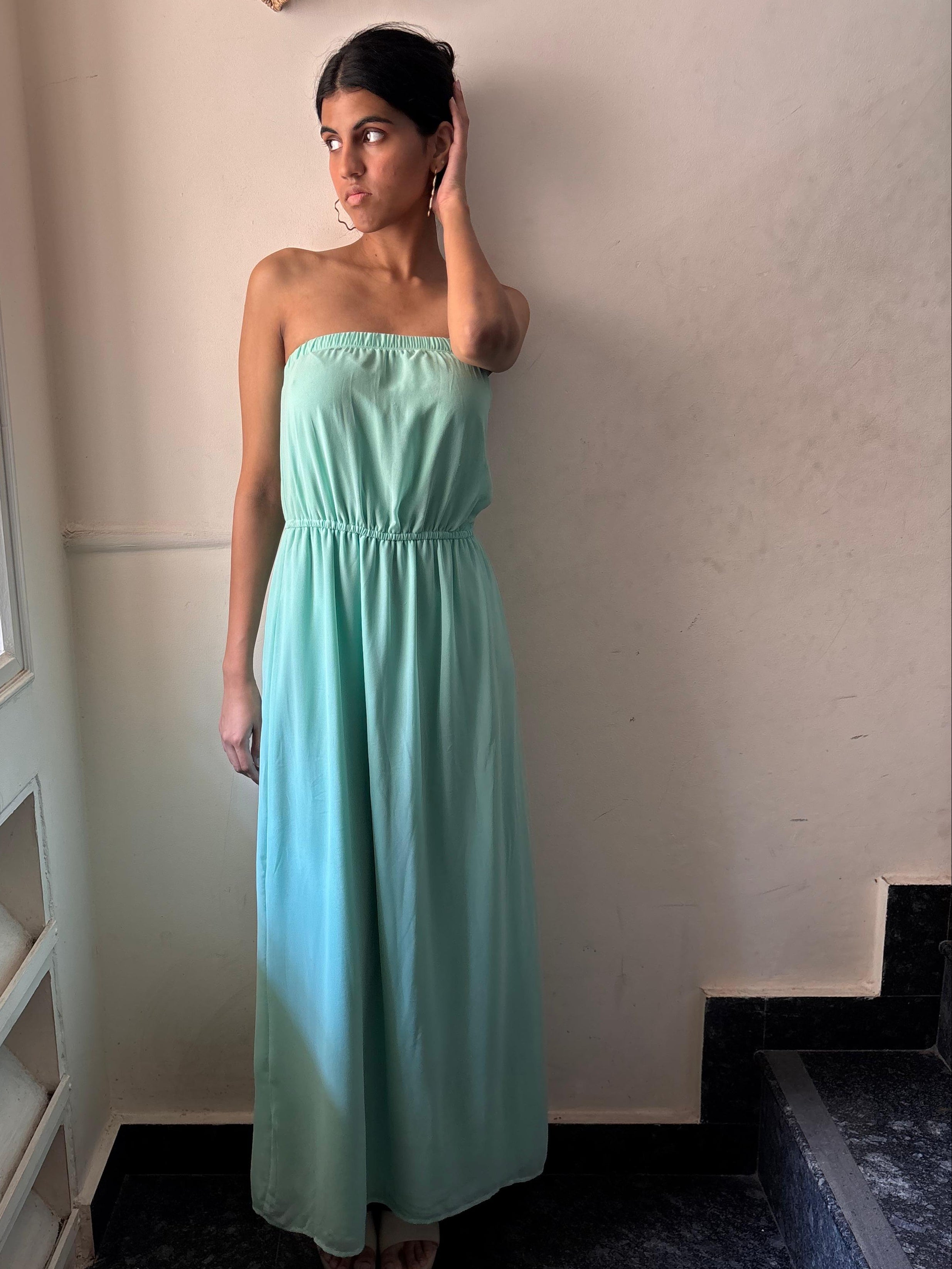 FOREVER 21 - Sea Green Strapless Dress