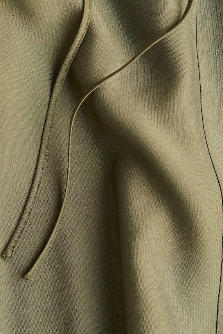 H&M - Khaki Balloon Sleeved Blouse