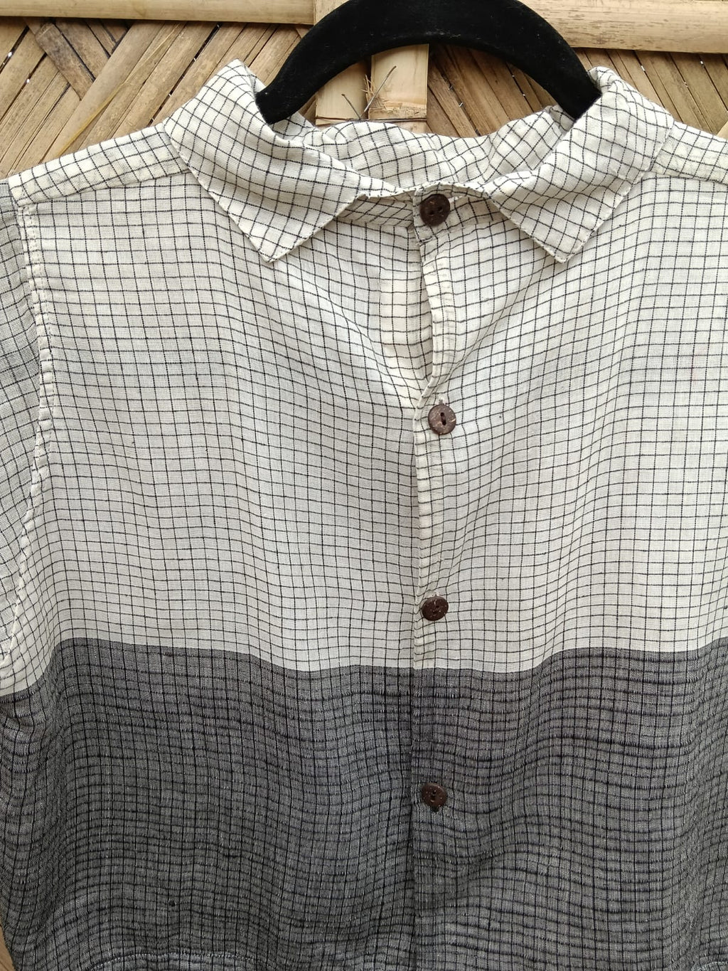 SIENNA - Black and White Checked Crop Shirt