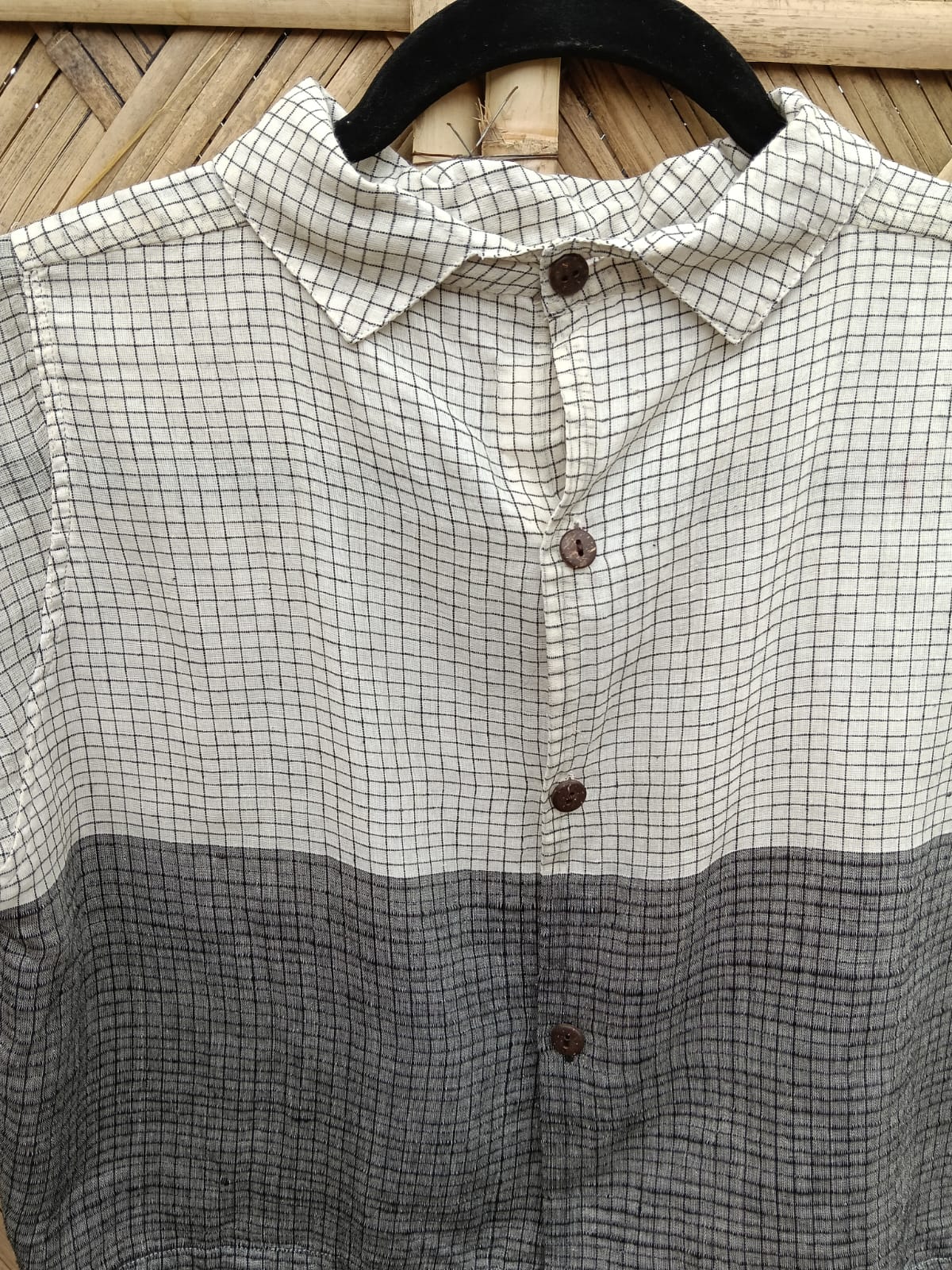 SIENNA - Black and White Checked Crop Shirt