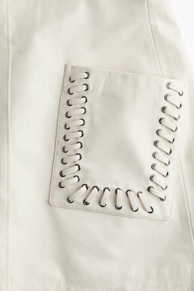 H&M - White Faux Leather Mini Skirt