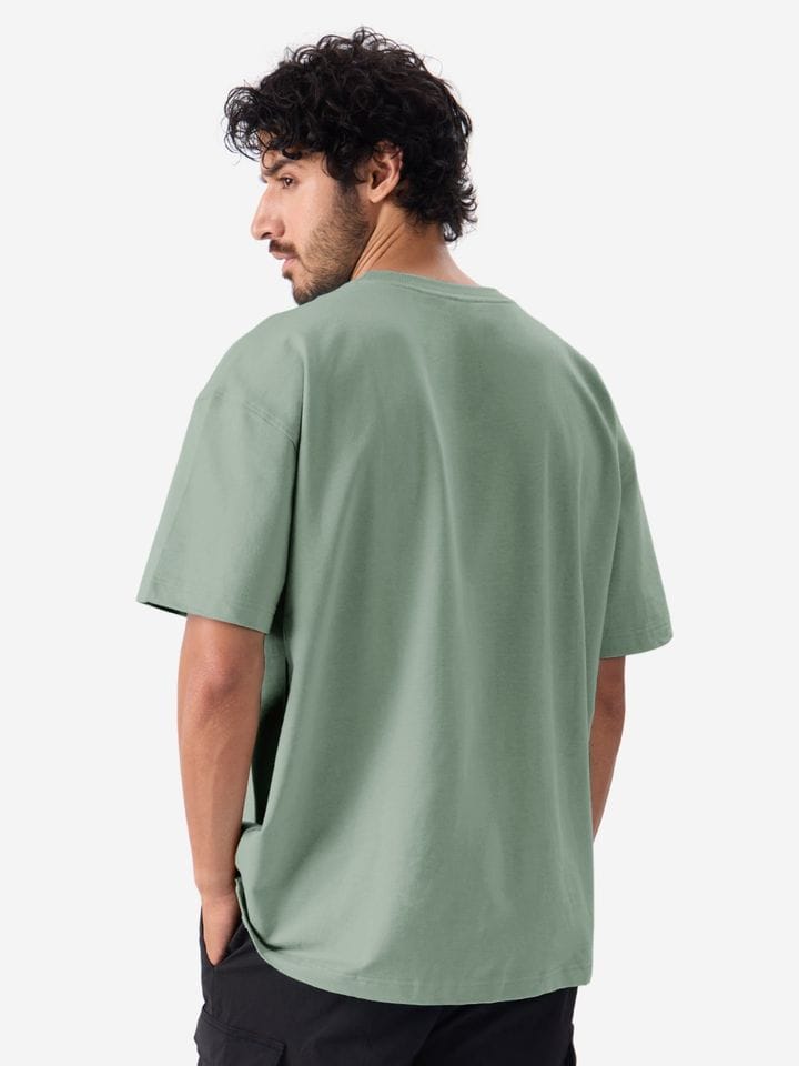 Green Half Sleeves Basic T-shirt