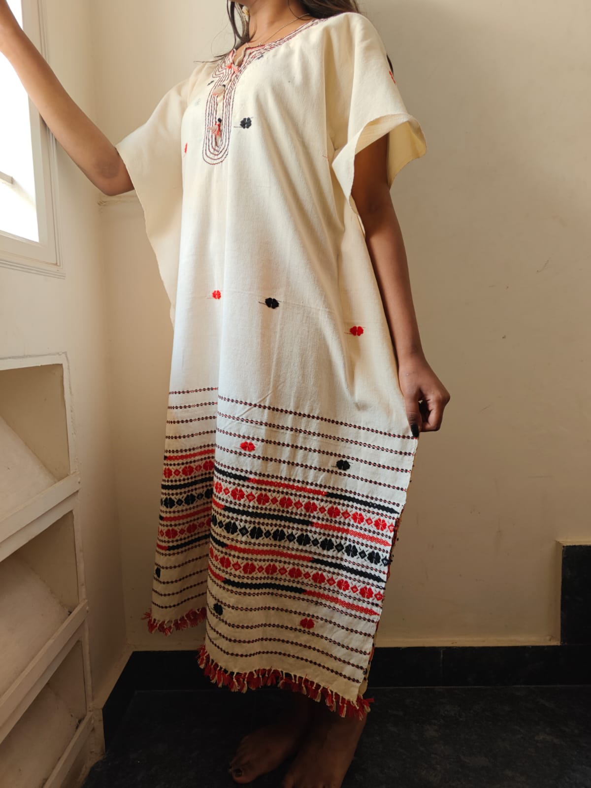 Toda Embroidered Cotton Kaftan