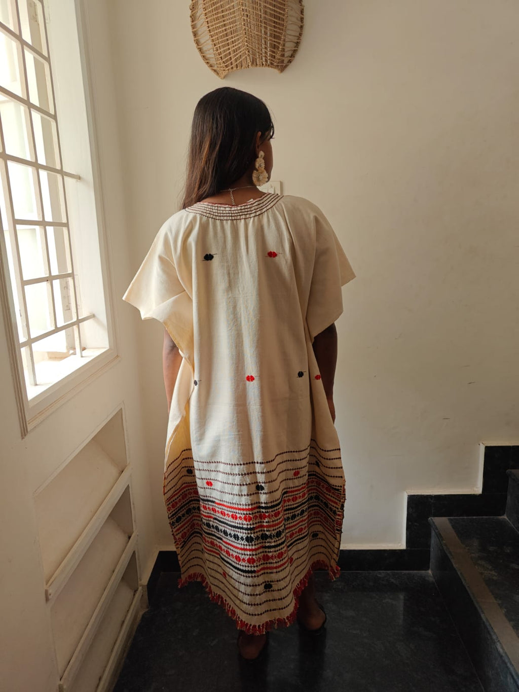 Toda Embroidered Cotton Kaftan