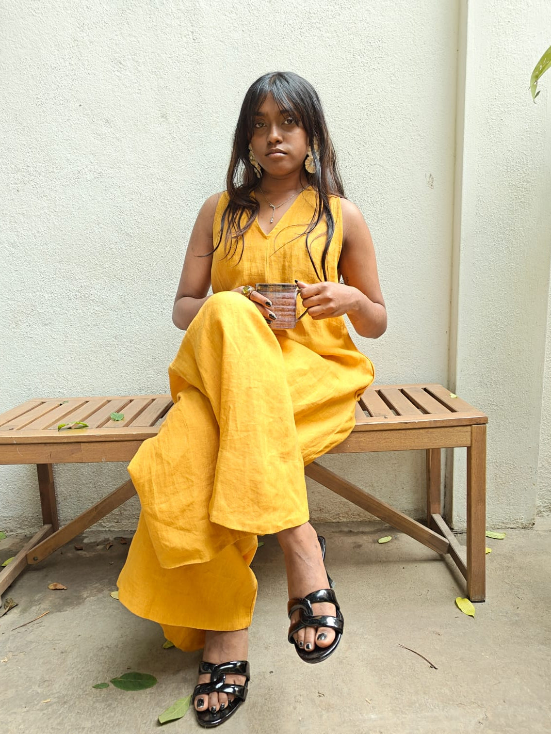 SAFED - Yellow Linen Jumpsuit