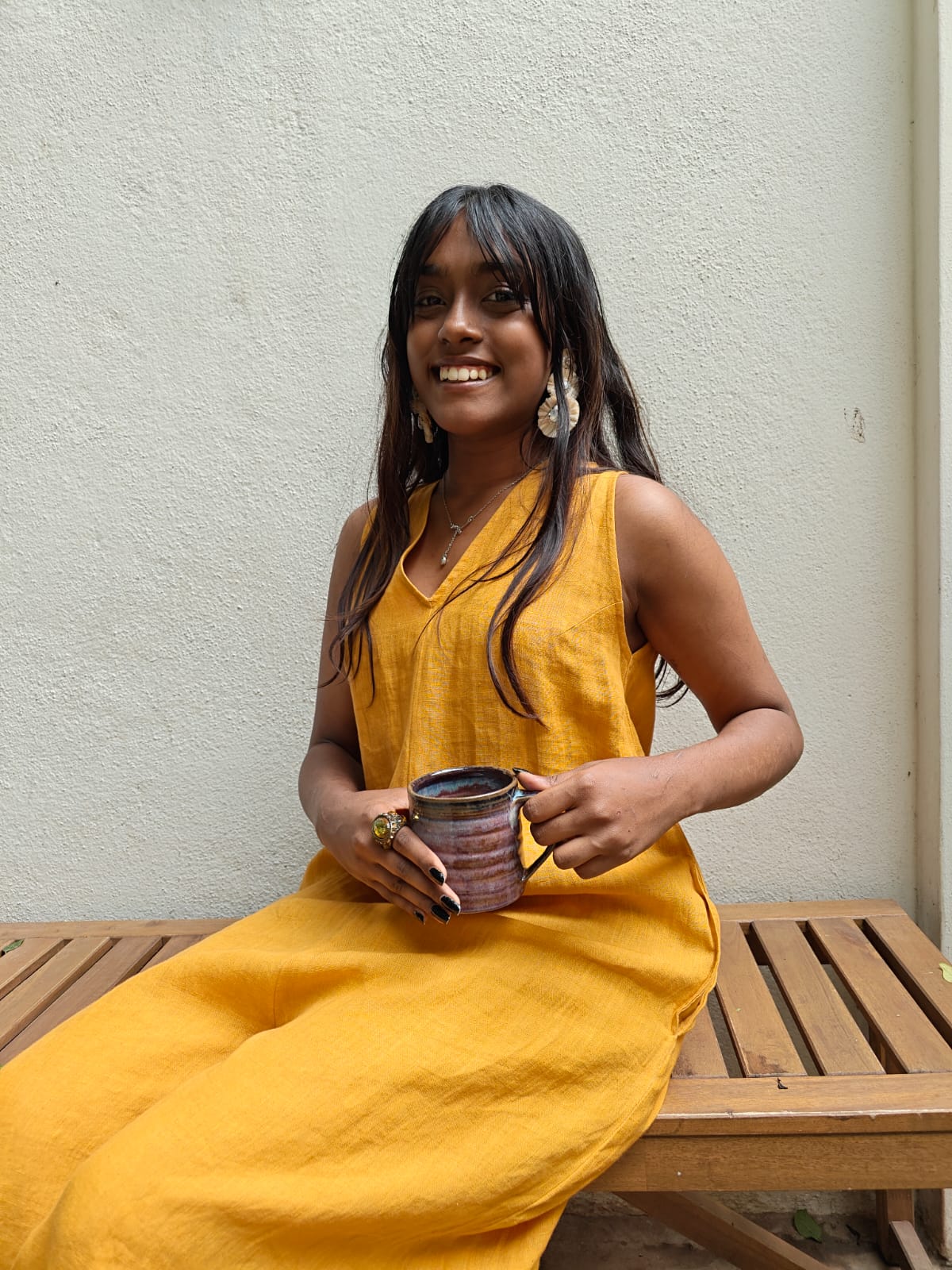 SAFED - Yellow Linen Jumpsuit