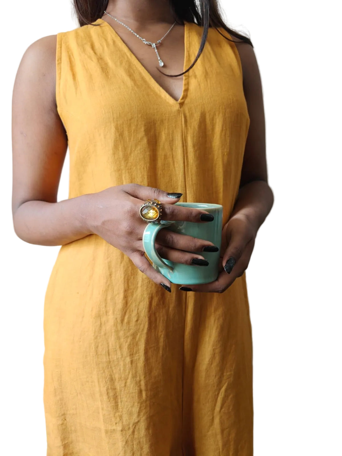 SAFED - Yellow Linen Jumpsuit