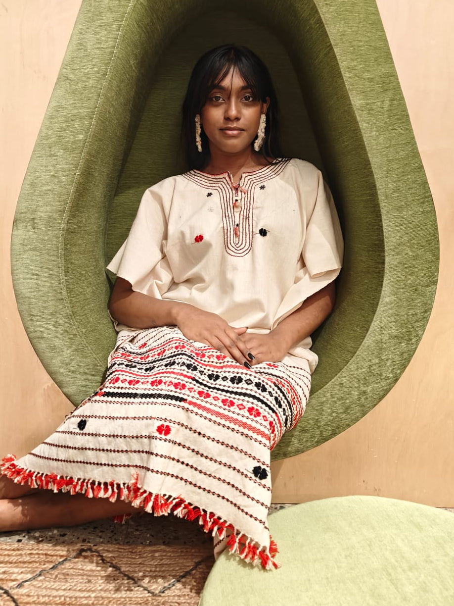 Toda Embroidered Cotton Kaftan