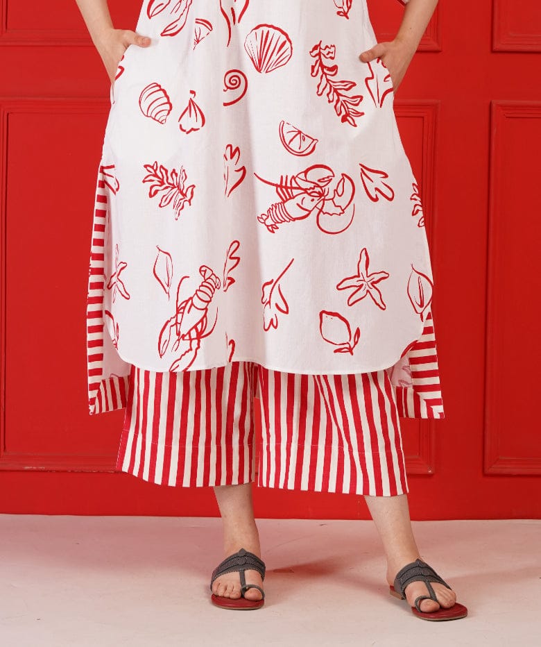 VIVA LA VIDA - Red and White Co-ord Set