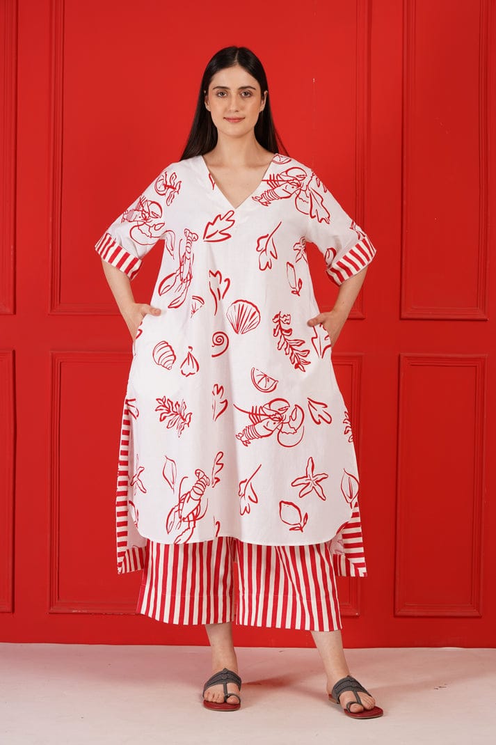 VIVA LA VIDA - Red and White Co-ord Set