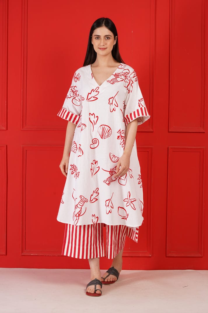 VIVA LA VIDA - Red and White Co-ord Set