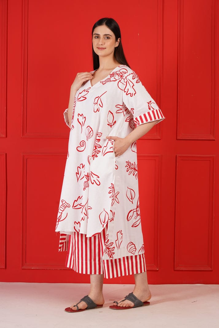 VIVA LA VIDA - Red and White Co-ord Set