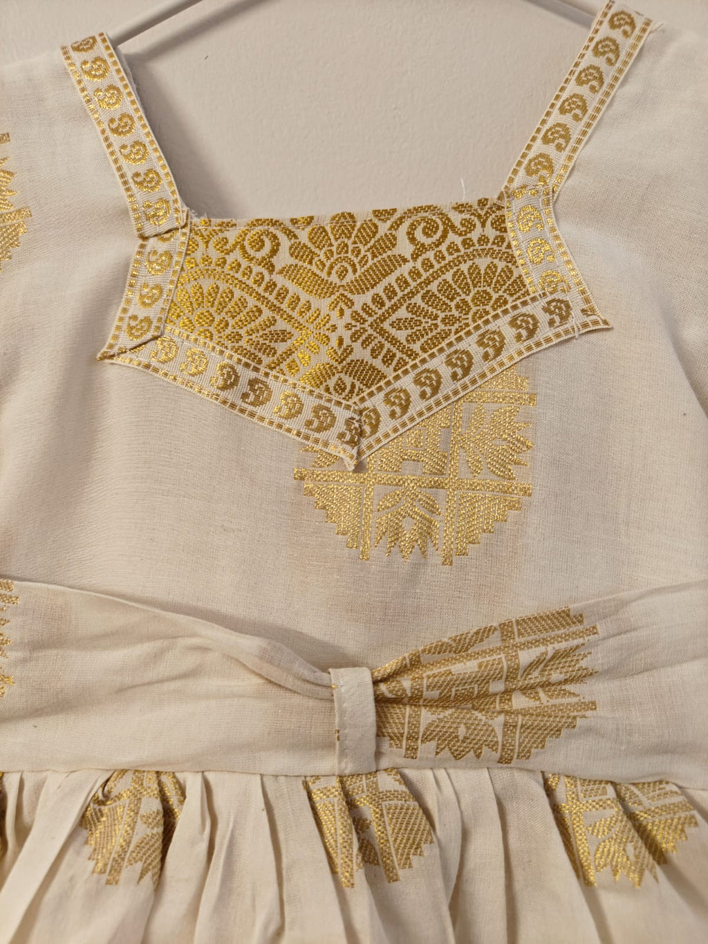 White and Gold Ethnic Dress