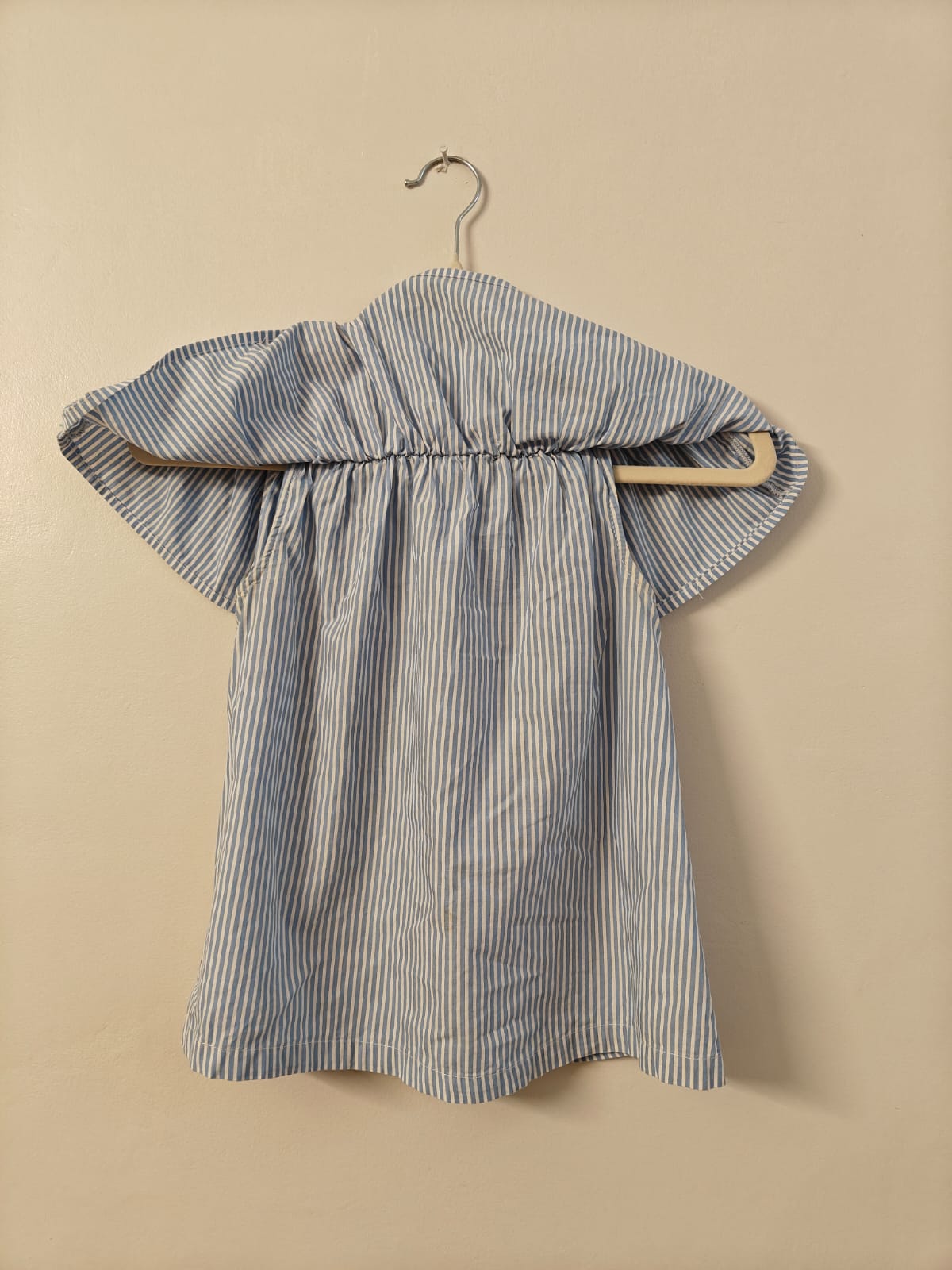H&M - Blue Striped Off-shoulder top