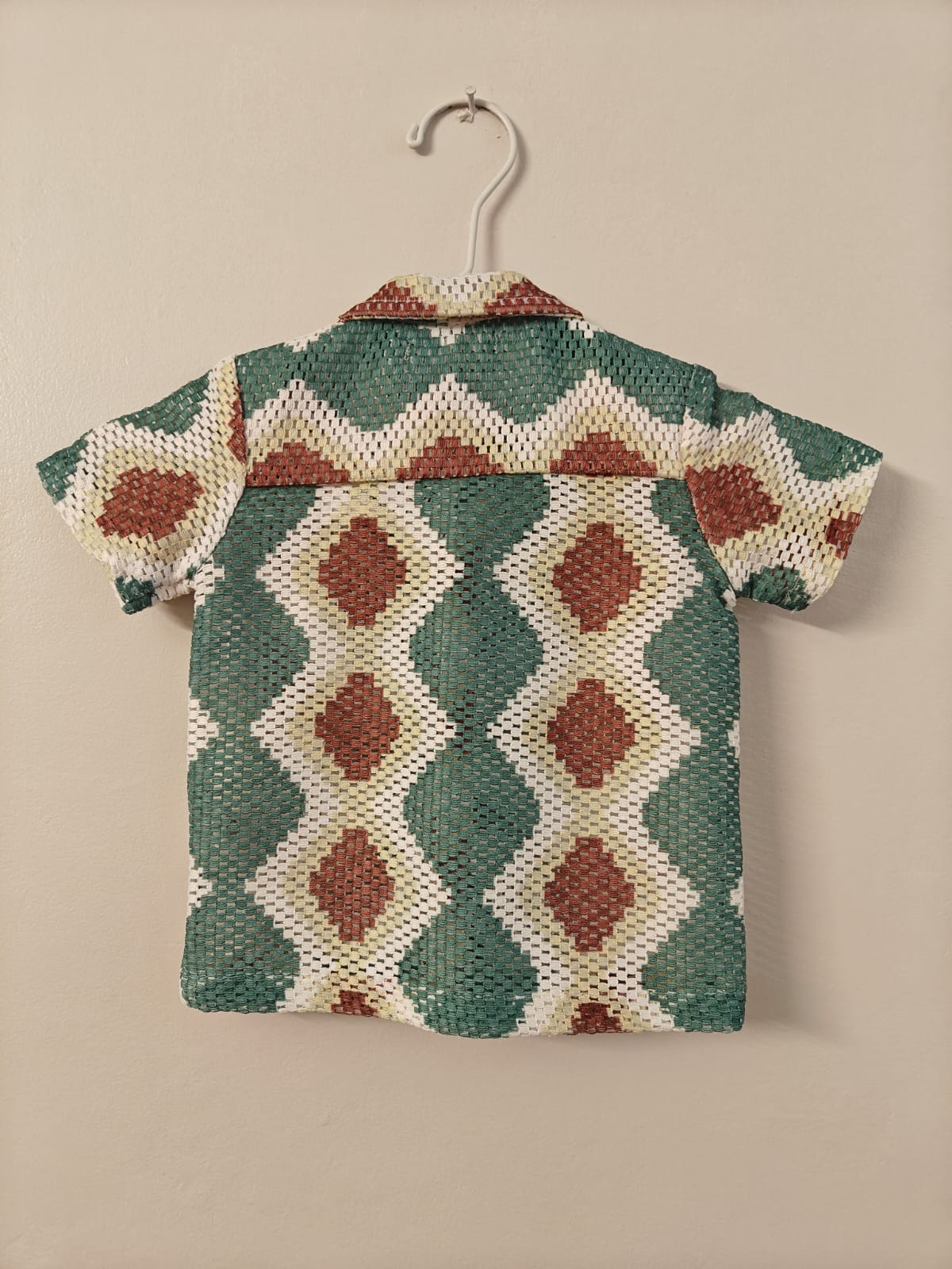 Geometric Pattern Net Shirt