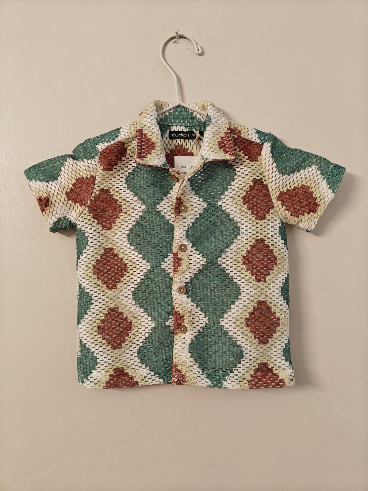Geometric Pattern Net Shirt