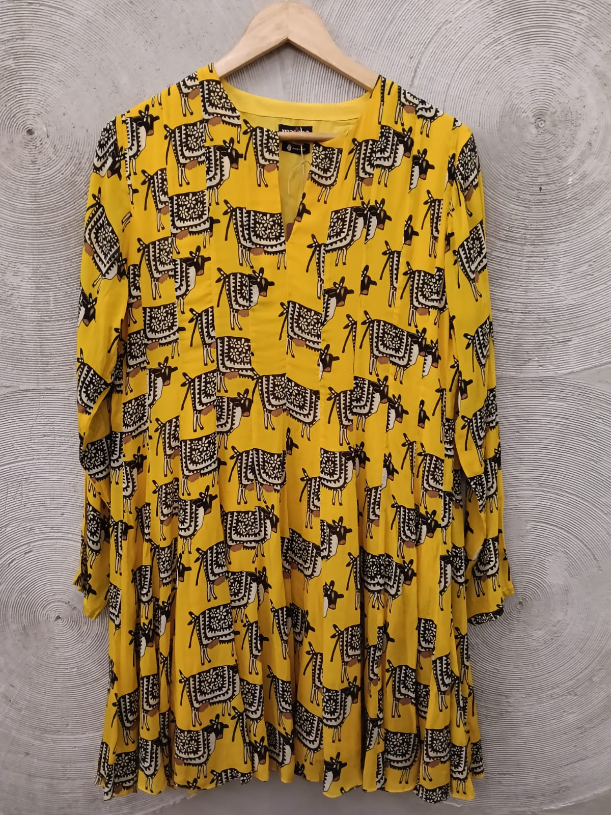 MASABA - Yellow and Black Cow Print Dress