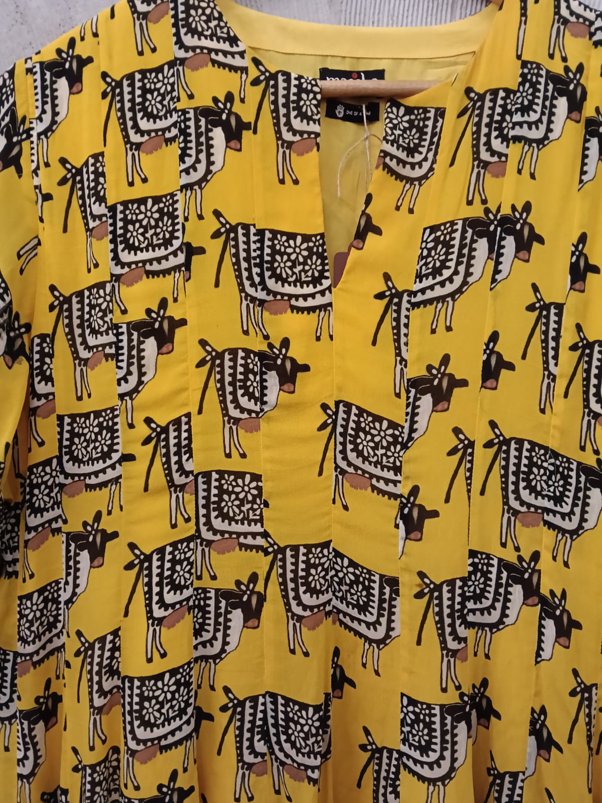 MASABA - Yellow and Black Cow Print Dress