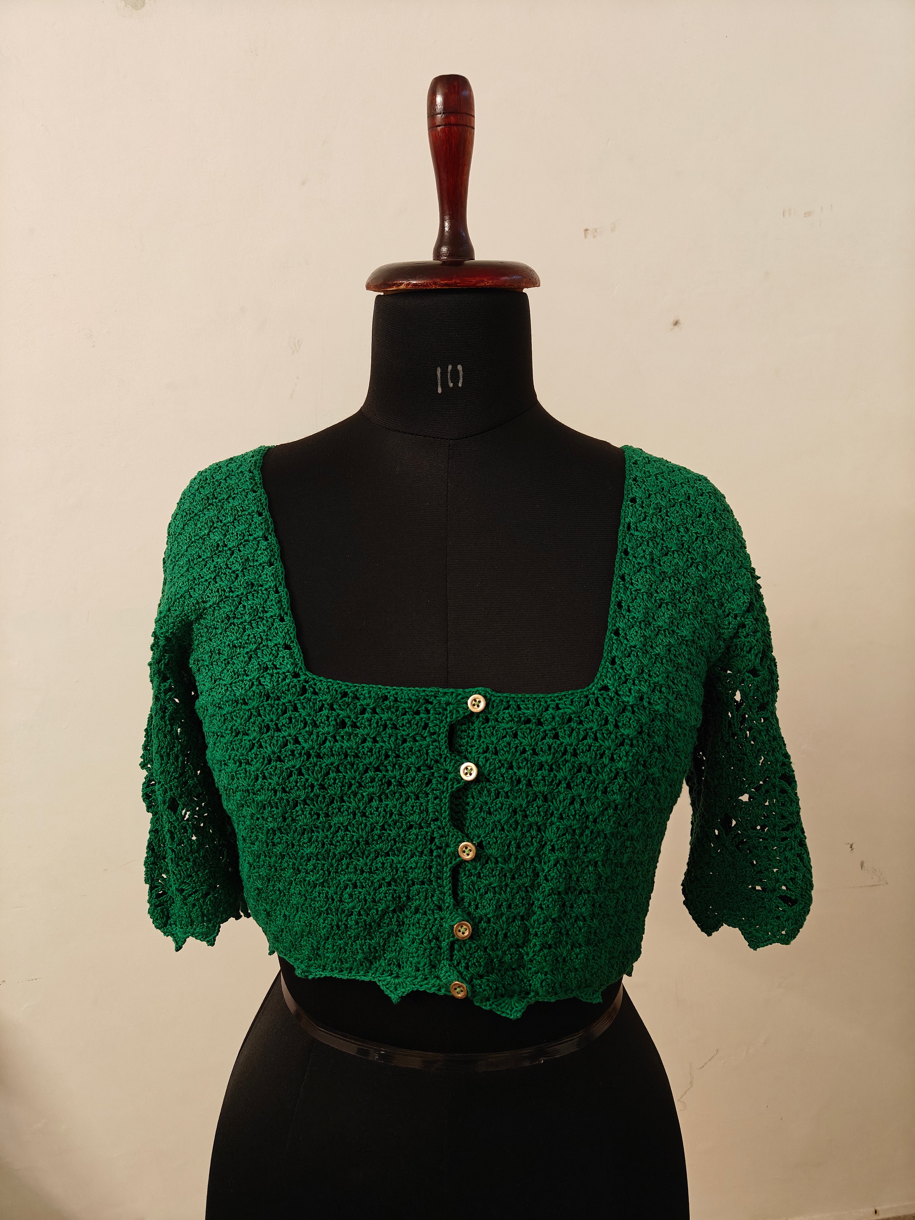 CROCHET & COLOURS - Green Crochet Blouse