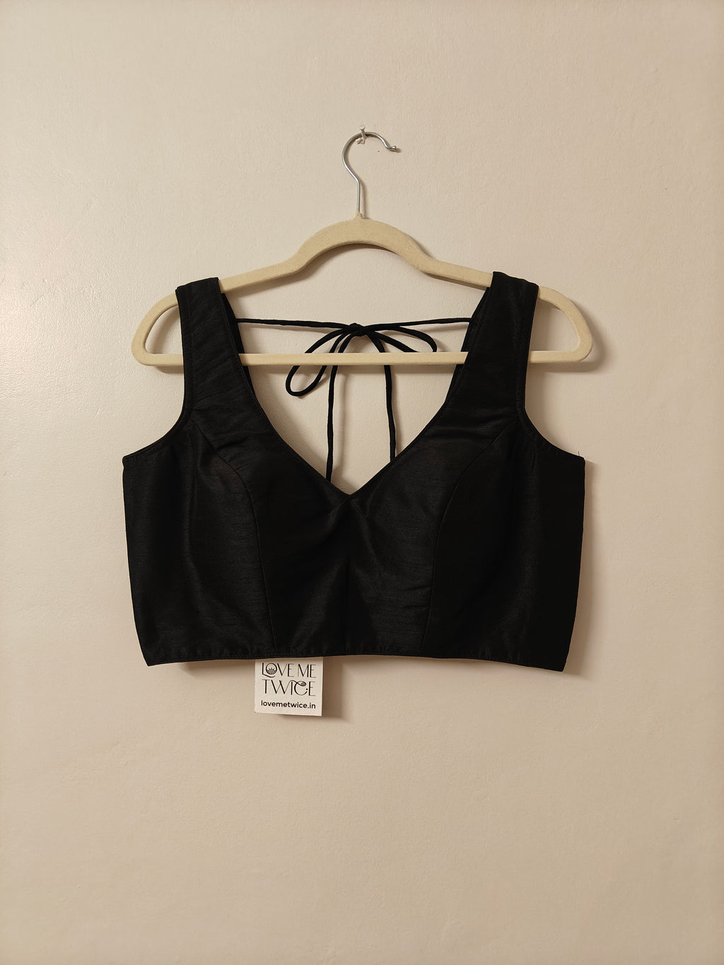 HUTS AND LOOMS - Ebony Black V Neck Sleeveless Blouse