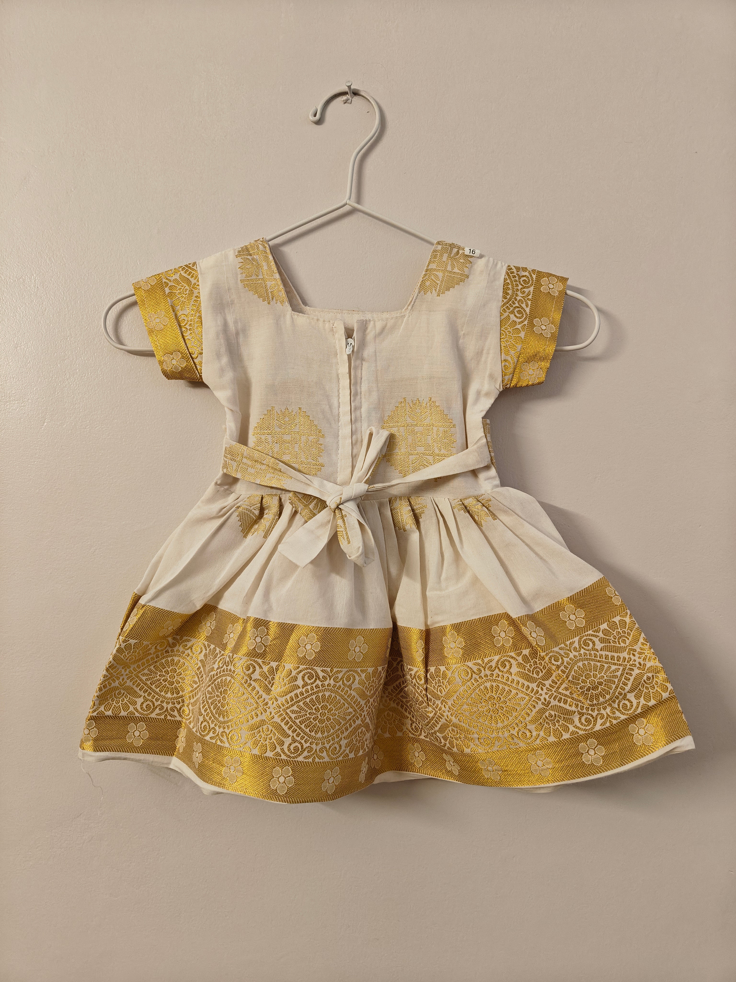White and Gold Ethnic Dress