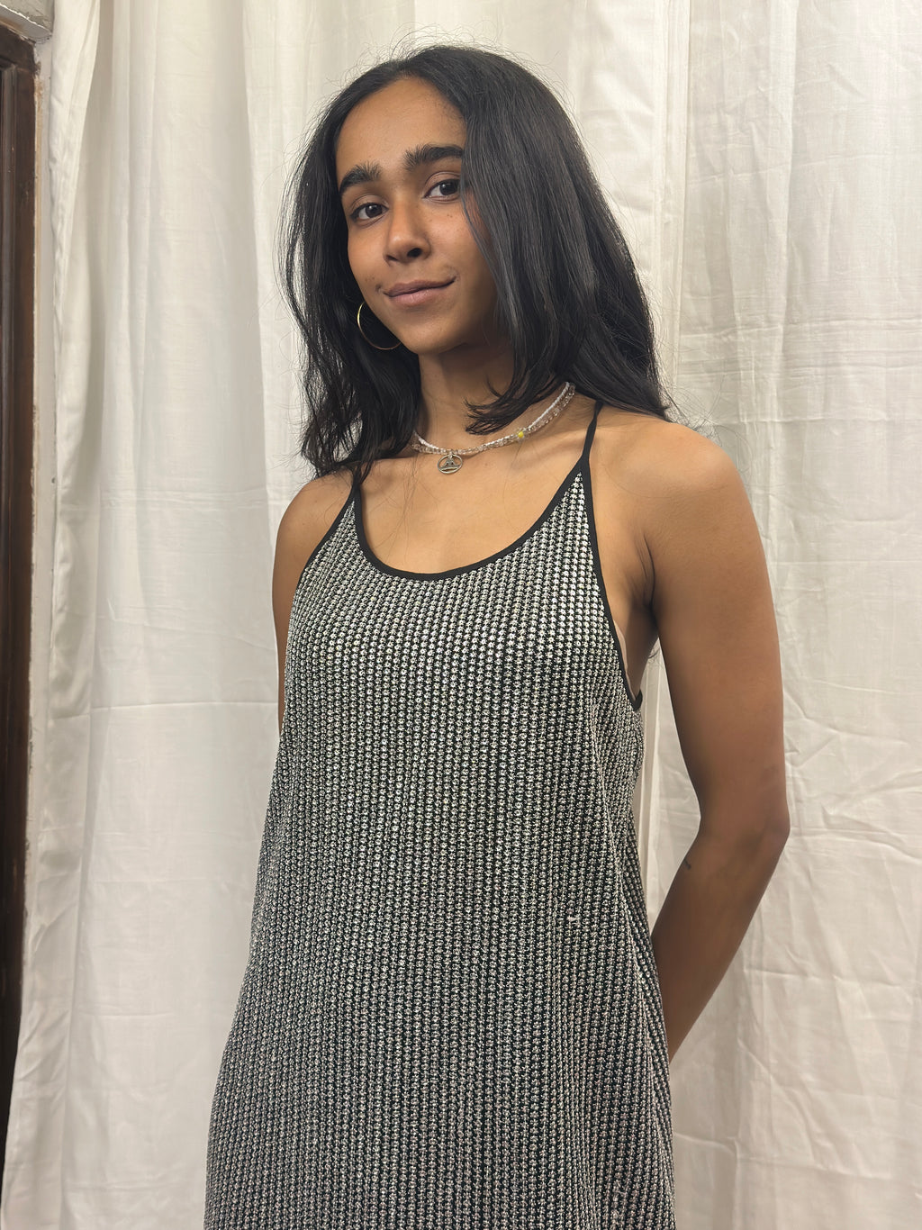 ZARA - Metallic Thread Knit Short Dress