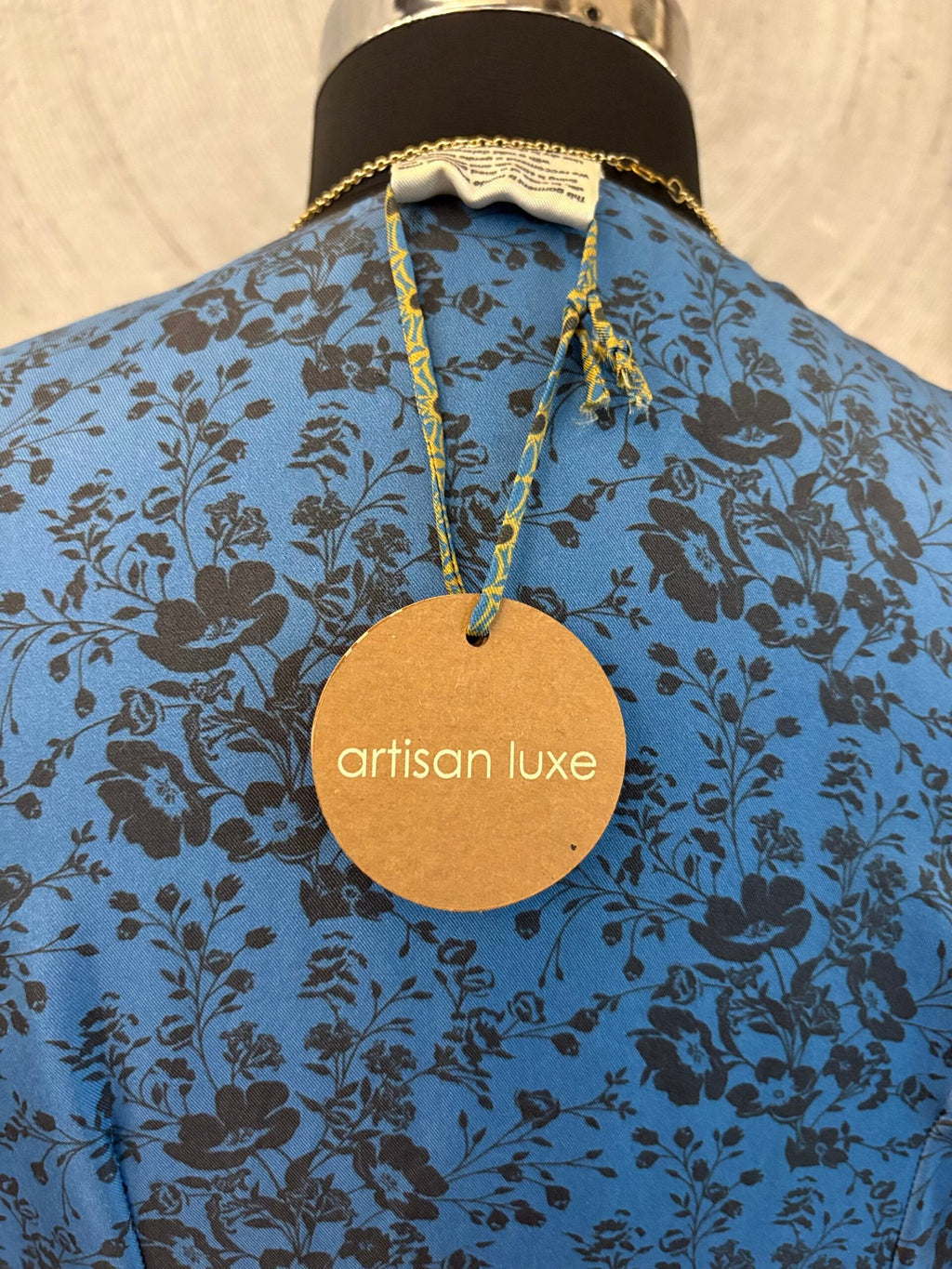 ARTISAN LUXE- Blue and Black Silk Dress