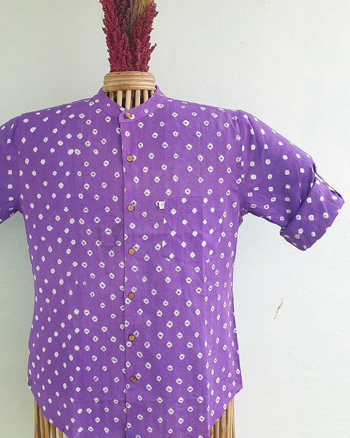 VARNAM - Bandhini Full Sleeves Purple Shirt