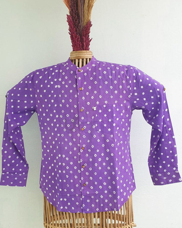 VARNAM - Bandhini Full Sleeves Purple Shirt